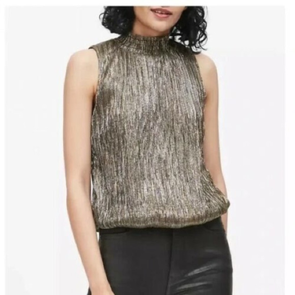 NWT Banana Republic Size Medium Metallic Gold Tank Top
